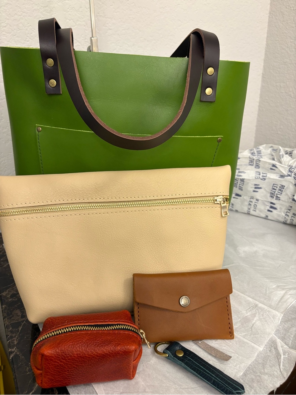 Portland leather Tote bundle
